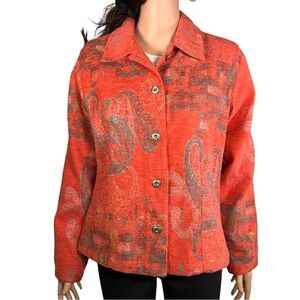 Chico’s Abstract Coral Paisley Statement Blazer  --  Size 1 (M)